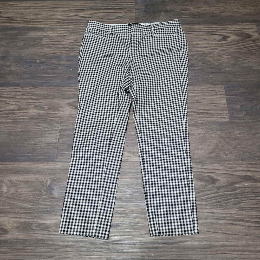Banana Republic Womens Checkered Dress Pants Size 4 Gingham Pockets Belt Loops